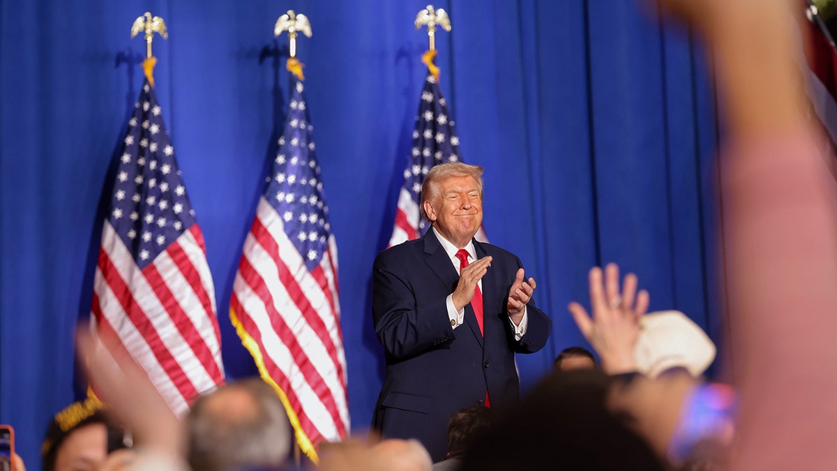 President Donald Trump arrives at Iowa rally