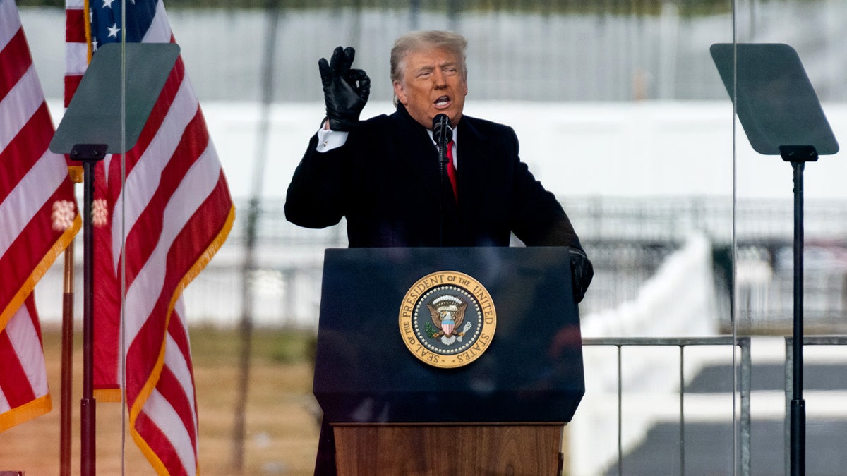 Trump speaking at rally on Jan. 6, 2021