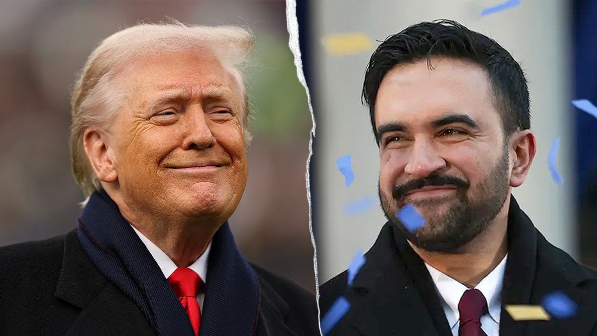 Split image of President Trump and Zohran Mamdani