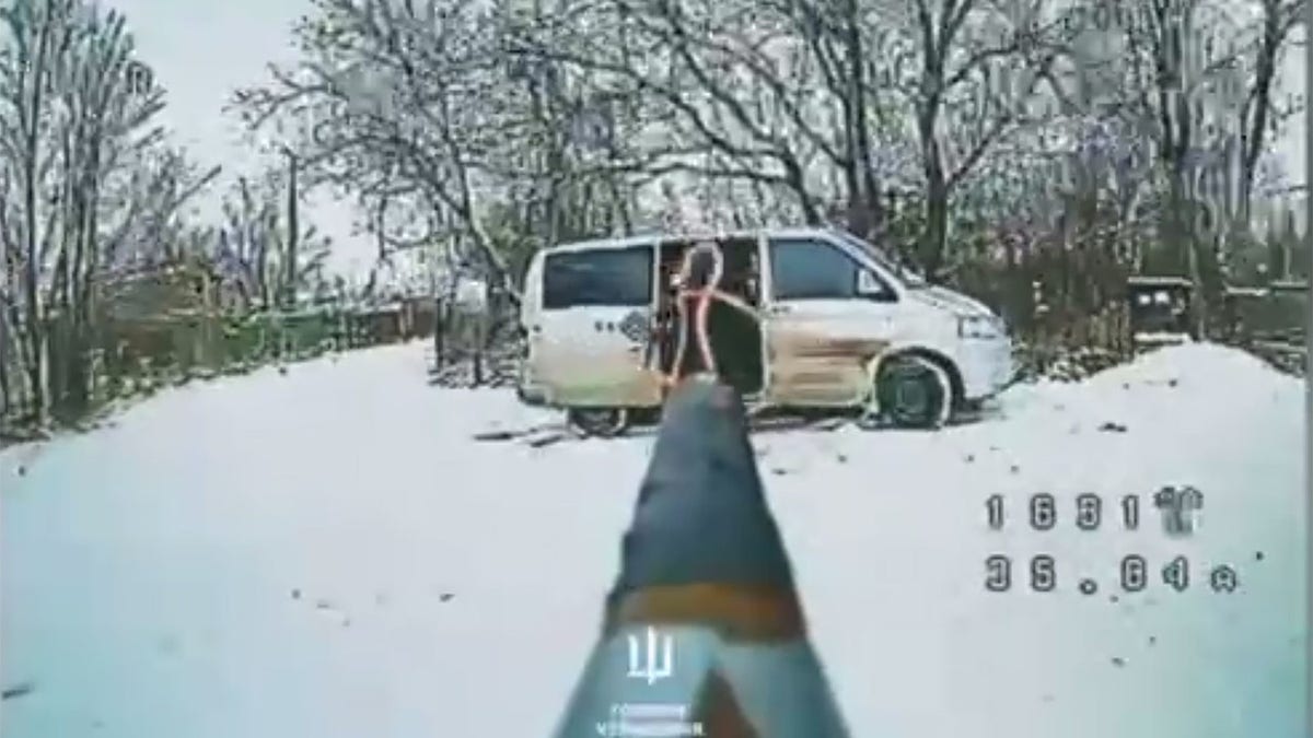 A drone seen headed toward a vehicle