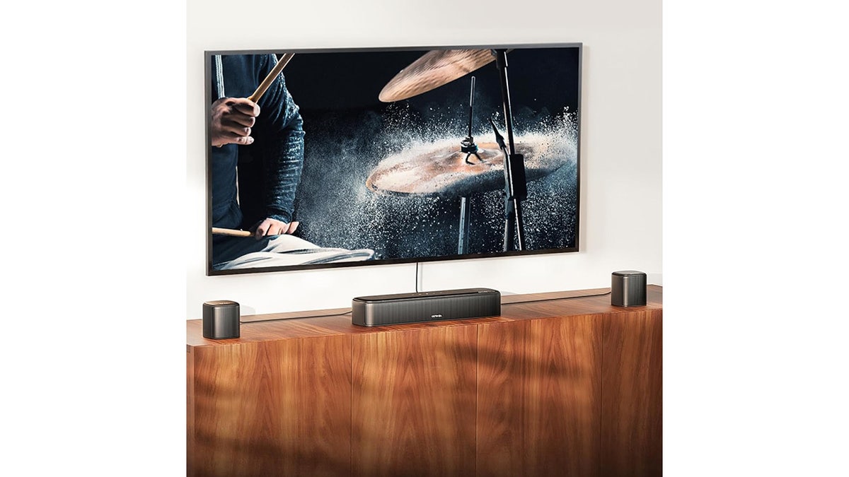 Don’t worry about wires with this Bluetooth-capable system.