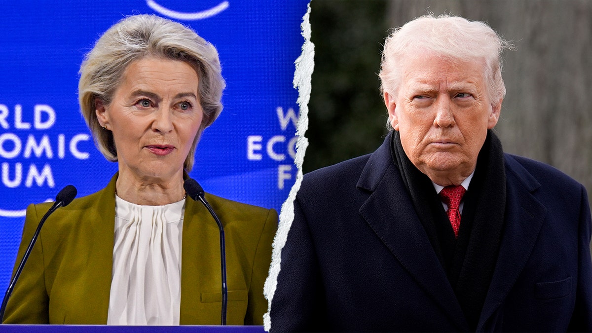EU Commission President Ursula von der Leyen and U.S. President Donald Trump in a split image