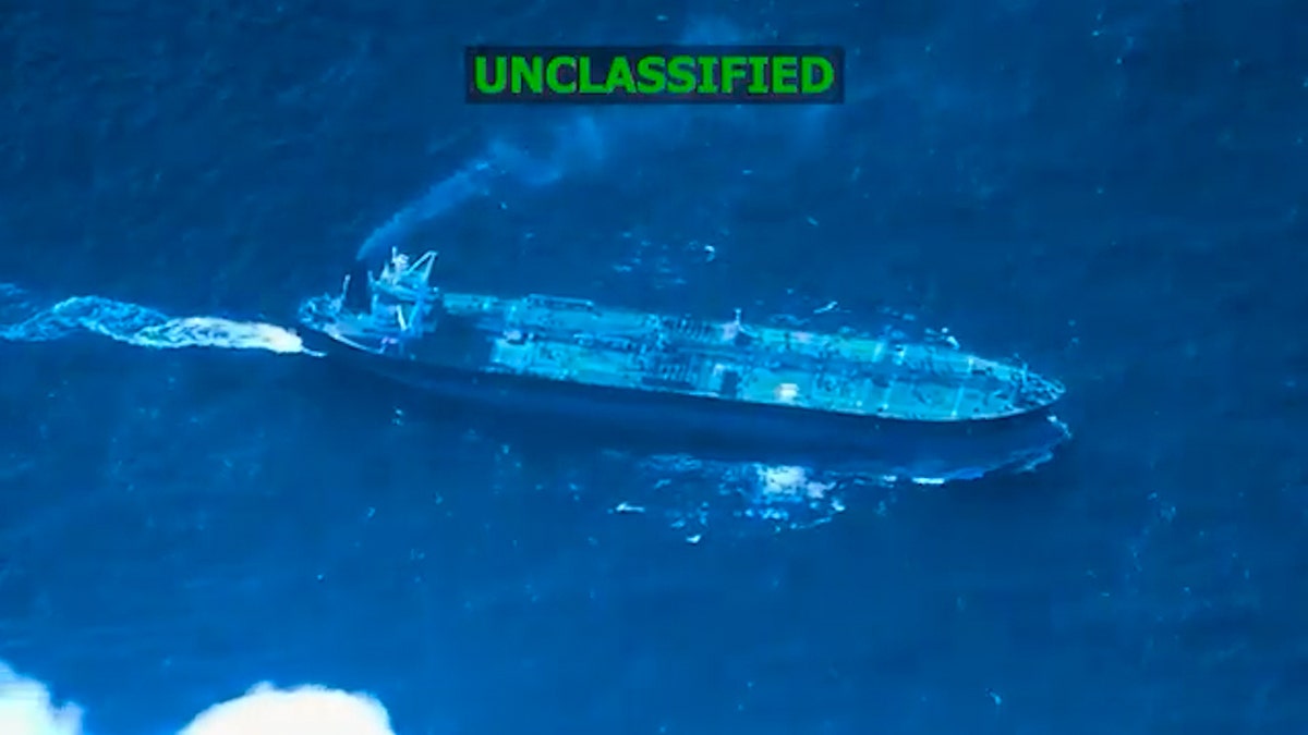 A large ship in the water