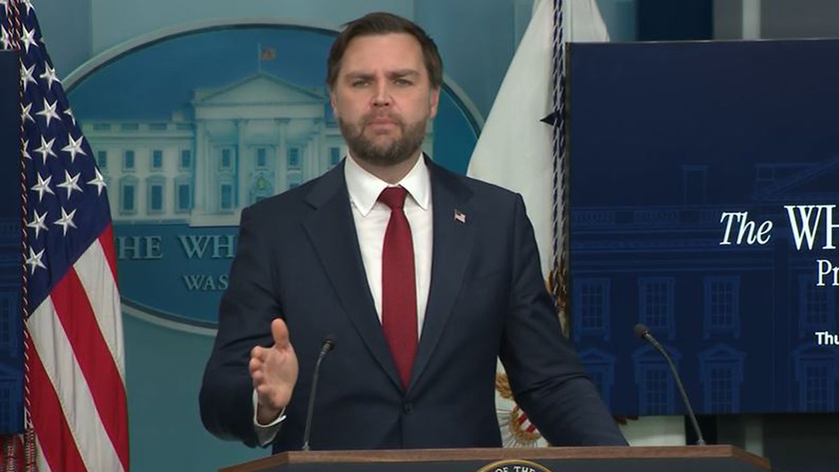 Vice President JD Vance speaks about the fatal shooting in Minneapolis during a briefing at the White House, Thursday, Jan. 8, 2026, in Washington.