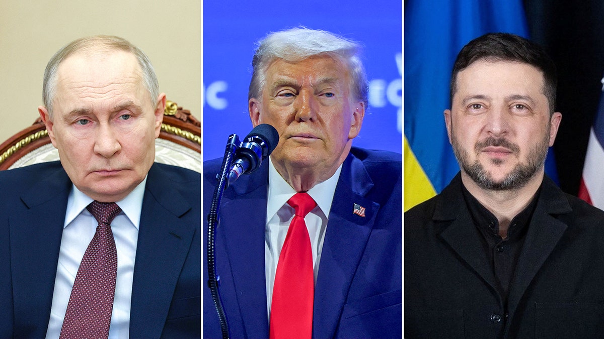 Vladimir Putin, Donald Trump y Volodymyr Zelensky