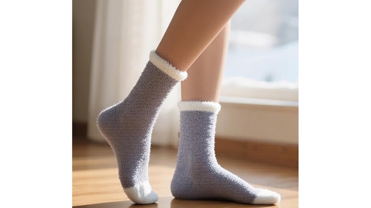 These warm, fuzzy socks are a must for the season.