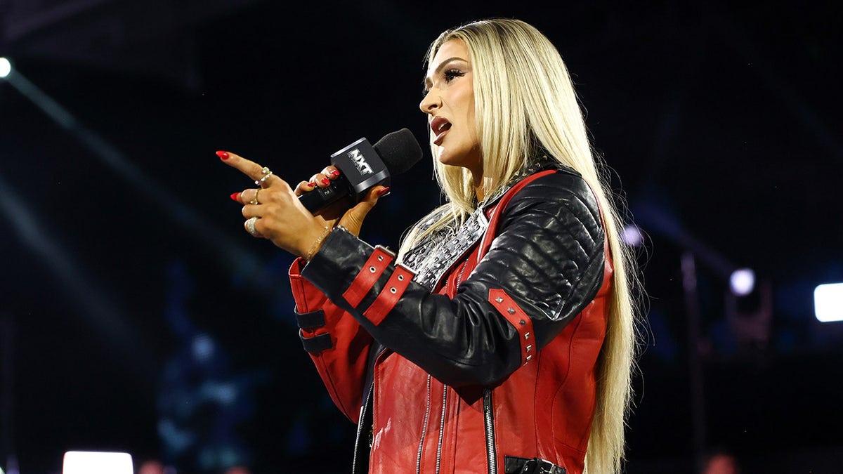 Izzi Dame addresses the crowd