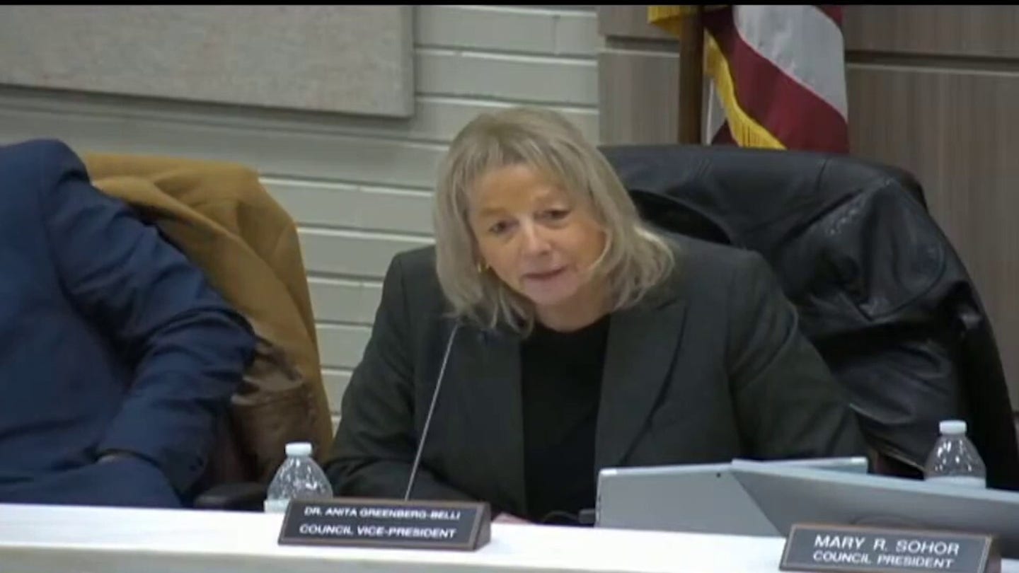 Anita Greenberg-Belli defends ICE during a heated meeting