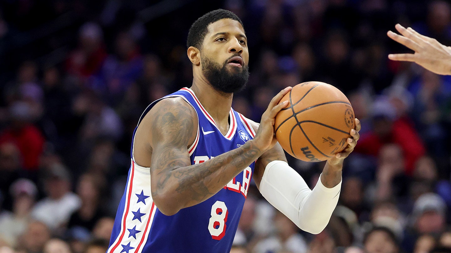 Philadelphia 76ers forward Paul George (8) shoots the ball against the Milwaukee Bucks during the third quarter at Xfinity Mobile Arena in Philadelphia, Pennsylvania, on Jan. 27, 2026.