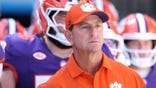 Dabo Swinney coaches a Clemson football game