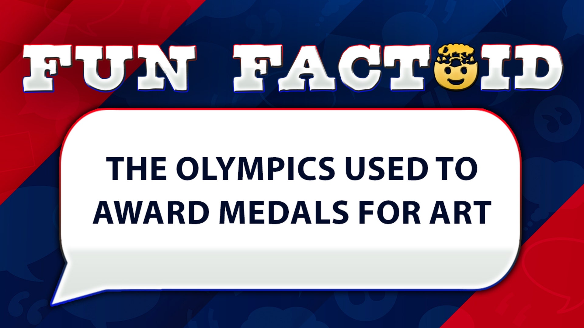 The Olympics used to award medals for art