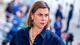 Sen. Elissa Slotkin, D-Mich., votes during a session in the U.S. Capitol on Thursday, Oct. 23, 2025.