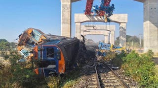 Multiple people killed after construction crane falls, derails train in Thailand