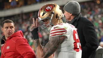 49ers lose George Kittle to apparent Achilles injury in wild card game against Eagles - Fox News