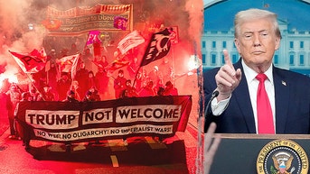 American flags torched, police clash with agitators ahead of Trump's Davos arrival - Fox News