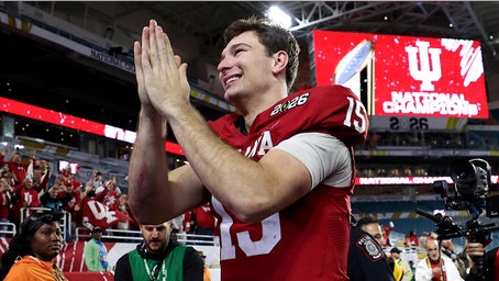 Fernando Mendoza celebrates national title win with Indiana priests