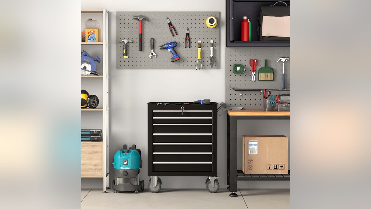 Stay organized with a tool cabinet.