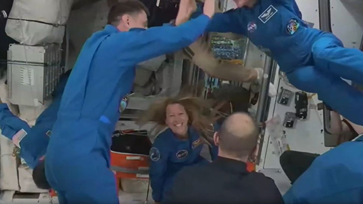 Astronuats on the ISS Saturday