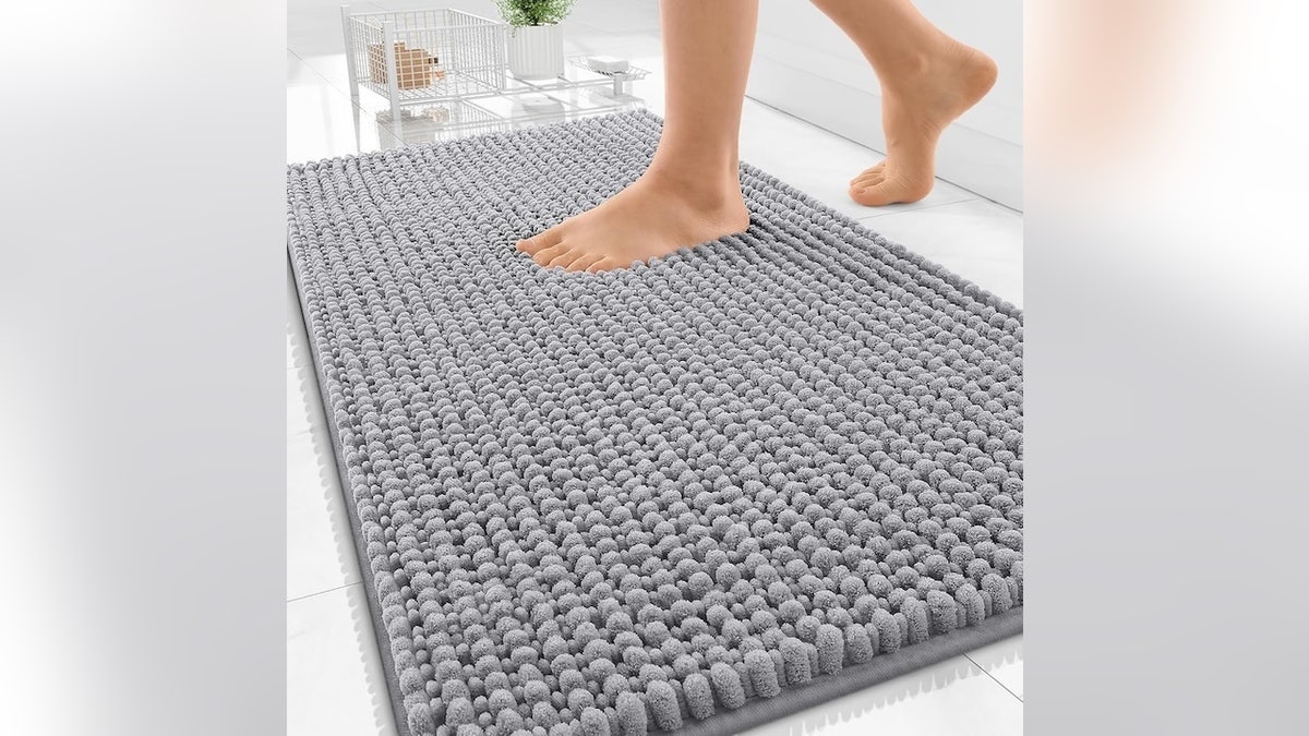 Warm up a cold bathroom floor with this thick rug.
