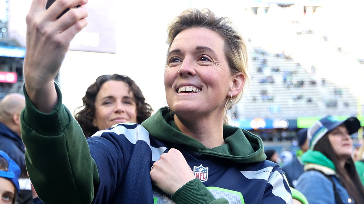 Brandi Carlile at the Seattle Seahawks vs Los Angeles Rams game in January 2026.
