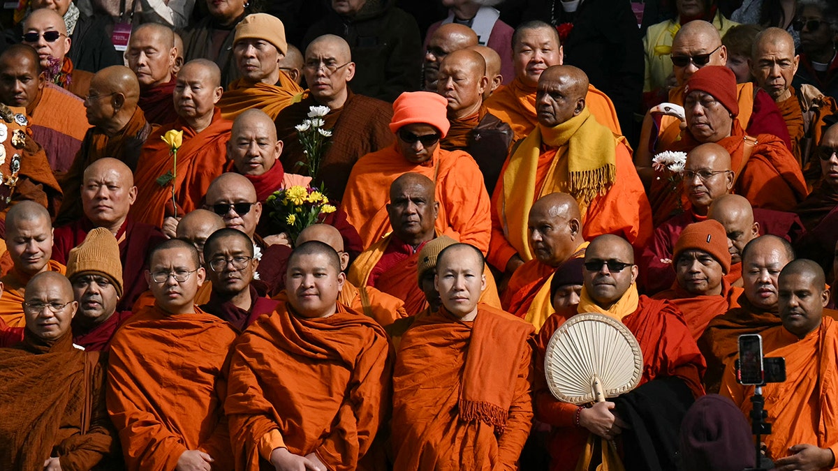 Buddhist monks at the National Cathedral in Washington, D.C.