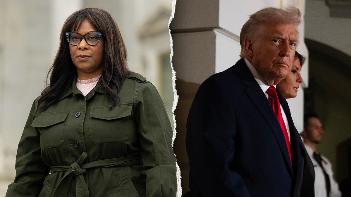 A deputada Janelle Bynum e o presidente Donald Trump
