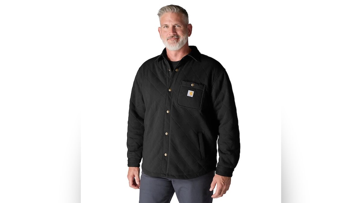 Stay warm and dry with a shirt jacket.