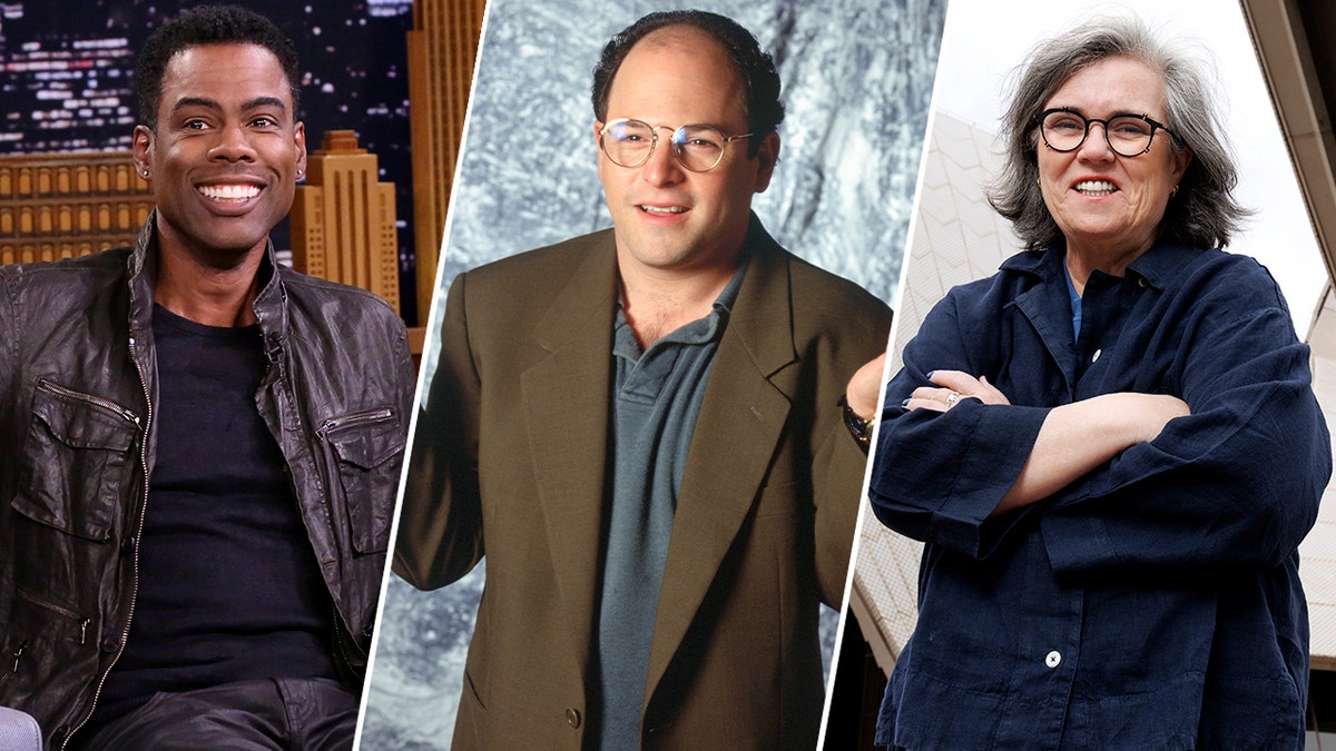 A three-way split of Chris Rock, Jason Alexander and Rosie O'Donnell