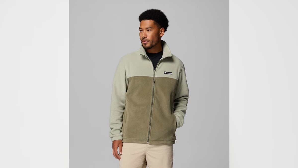 This fleece offers lightweight warmth for everyday wear.