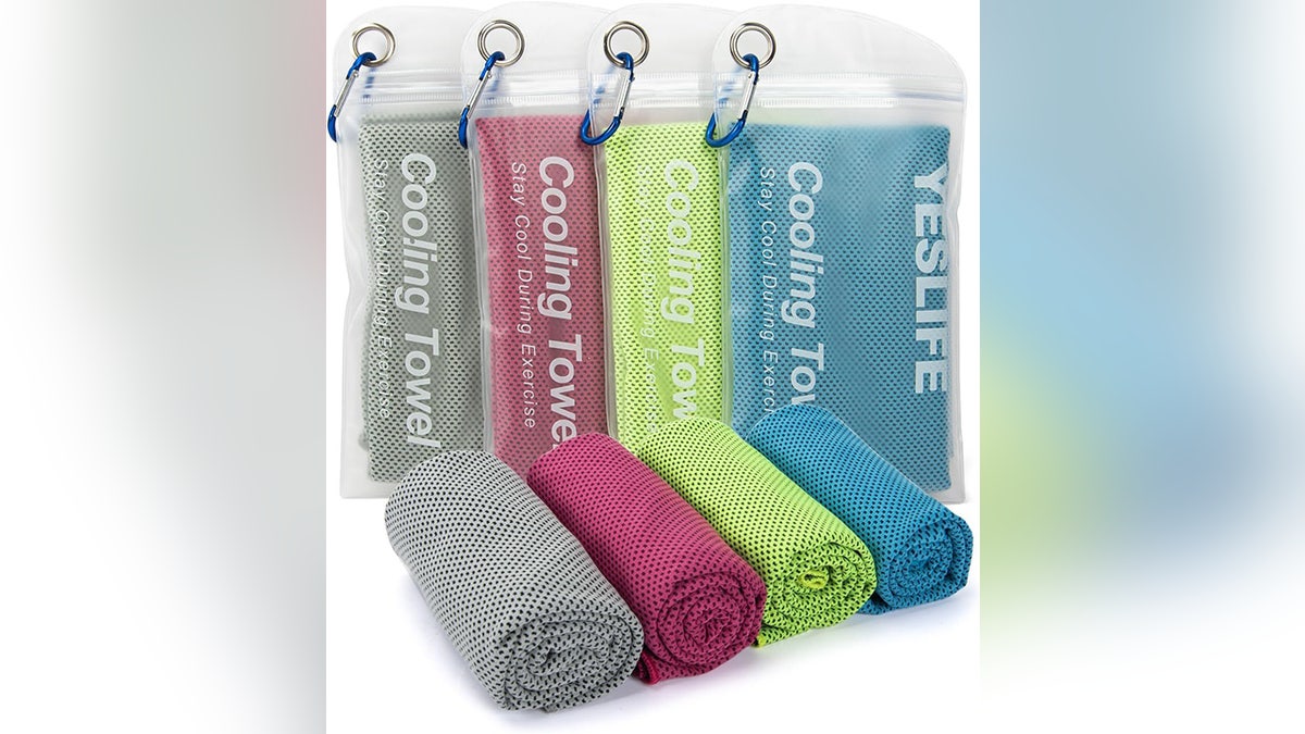 These cooling towels help regulate your body temperature.