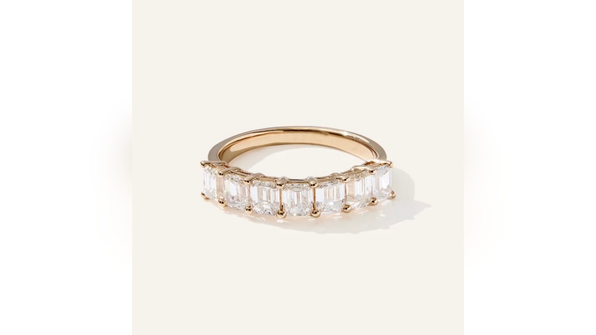 Stack this diamond ring or wear it alone.