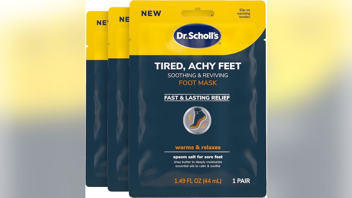 Self-heating booties designed for tired feet.