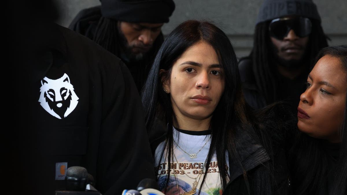 Eric Duprey’s spouse  Pearl Velez attends NYPD Sgt. Erik Duran’s arraignment successful  Bronx court.