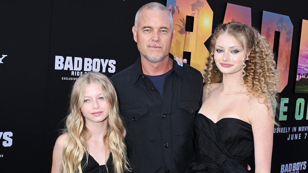 Georgia Dane, Eric Dane, and Billie Dane pose together on the red carpet at the premiere of "Bad Boys: Ride or Die."