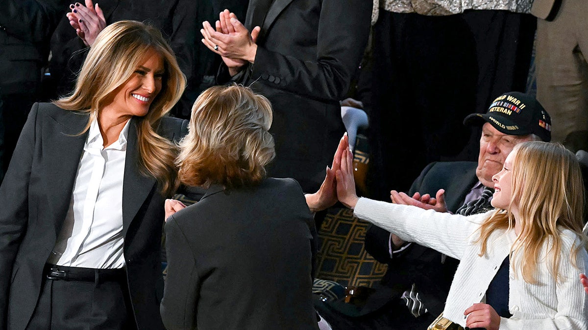 Melania Trump high-fives Texas student at State of the Union.