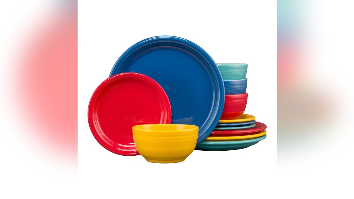 Vibrant and made to last this dinnerware is also oven-safe.