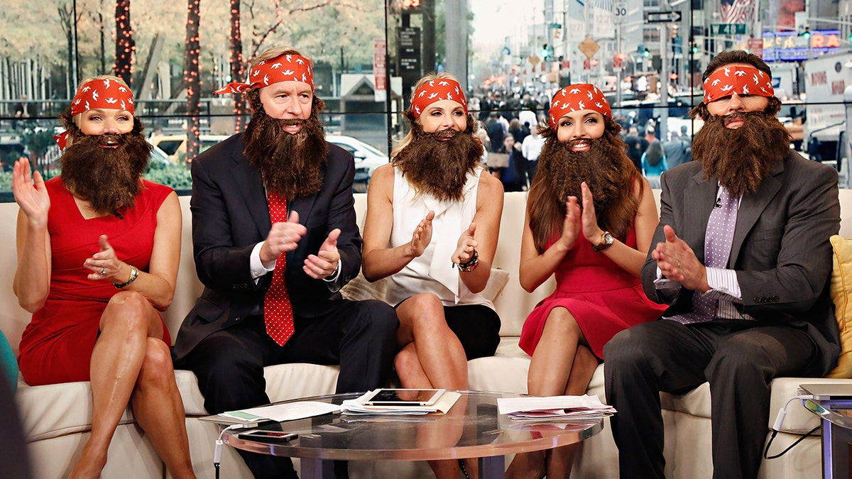 Fox and Friends hosts dressed as "Duck Dynasty" for Halloween
