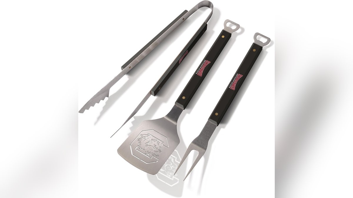 These festive grilling tools show your team pride.