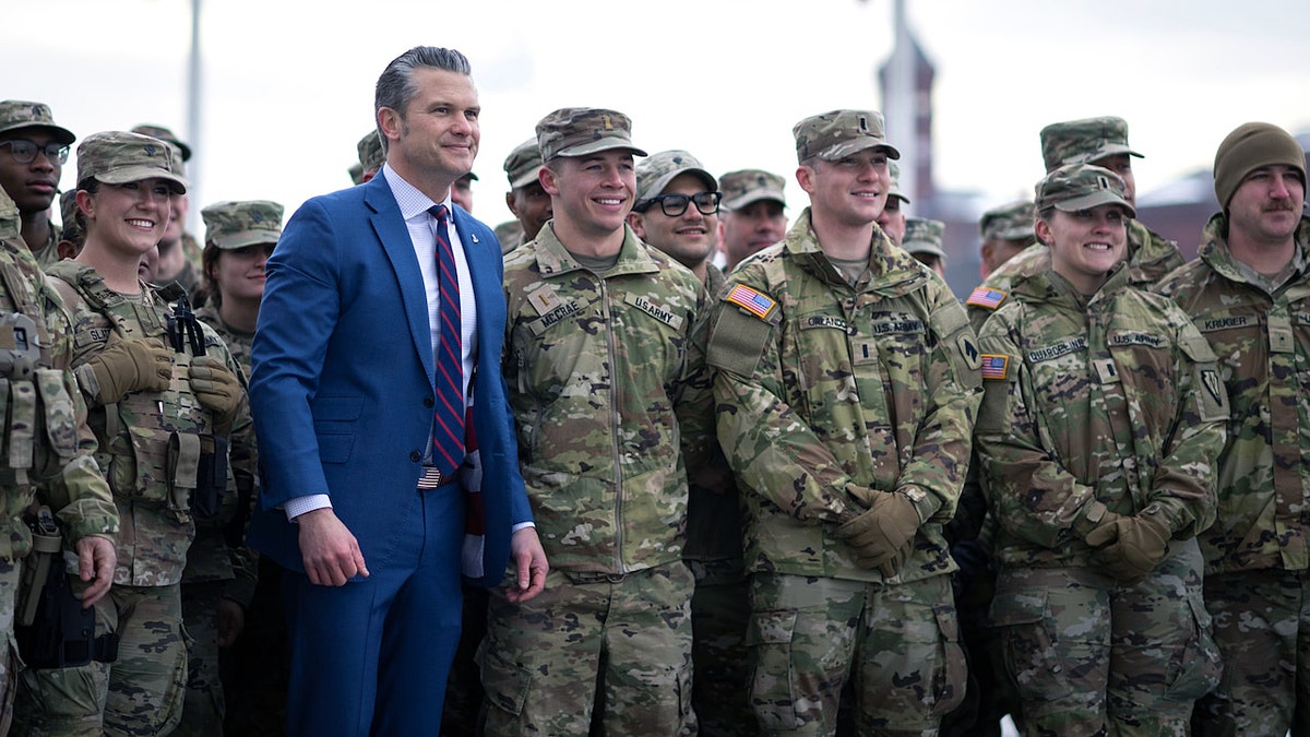 Secretary of War Pete Hegseth hosts a reenlistment ceremony for members of the U.S. National Guard