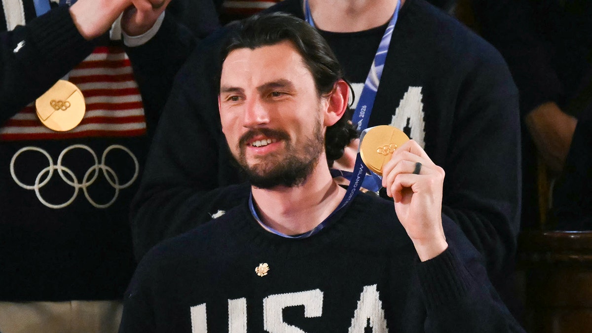 Connor Hellebuyck with medal