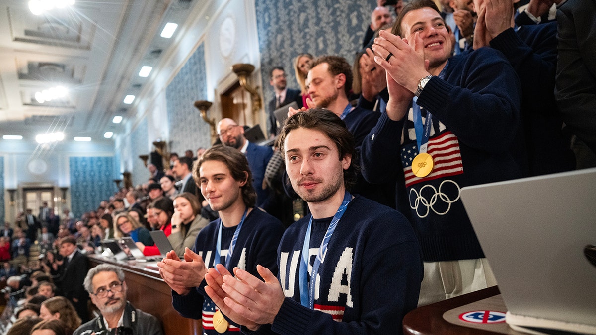 Jack and Quinn Hughes at State of the Union