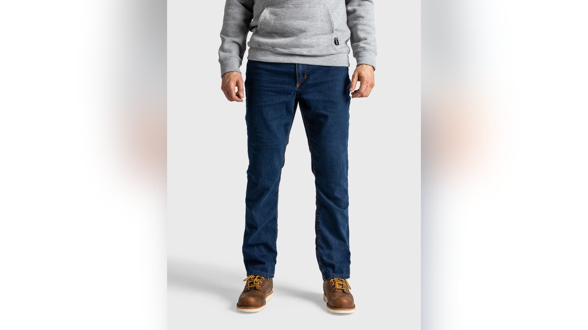 These jeans have a stretchy fabric that keeps you comfortable. 