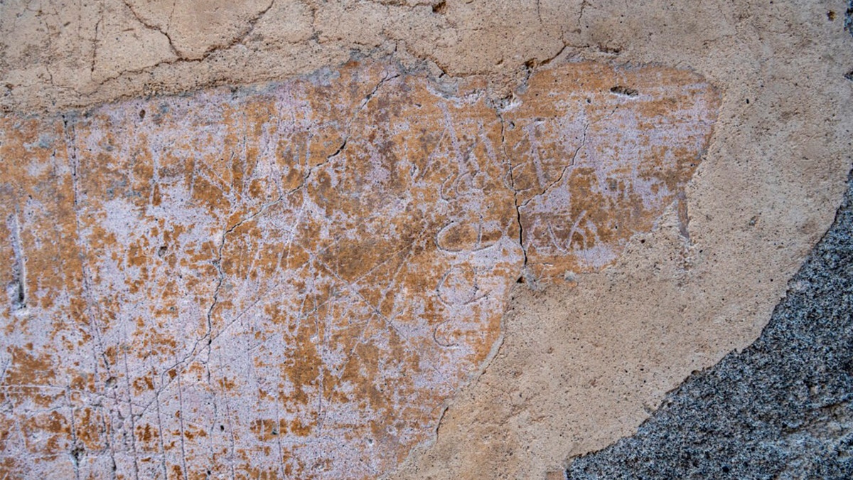 View of ancient love notes on wall