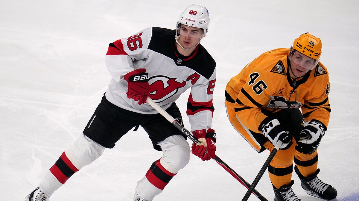 Jack Hughes in action