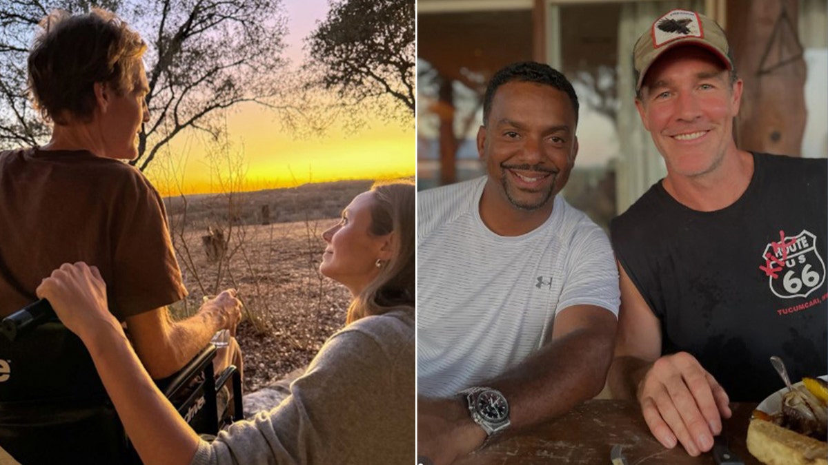 A split of James Van Der Beek with Stacy Keibler and one of him with Alfonso Ribeiro.