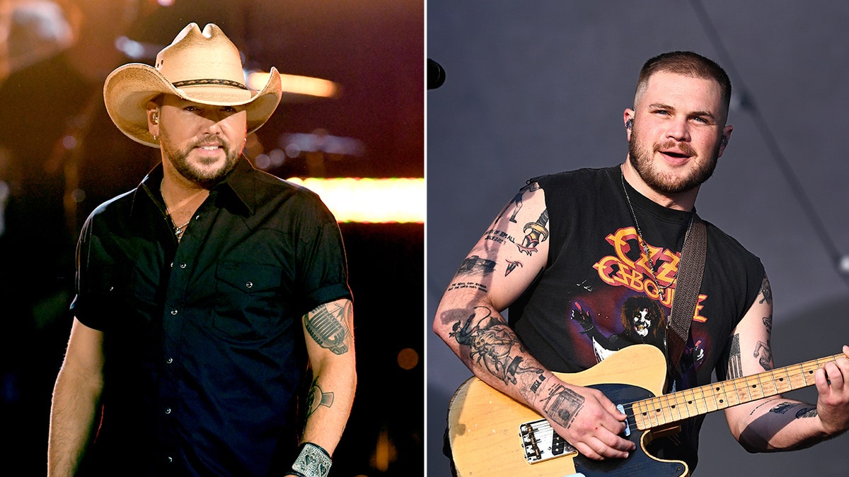 Jason Aldean and Zach Bryan side-by-side