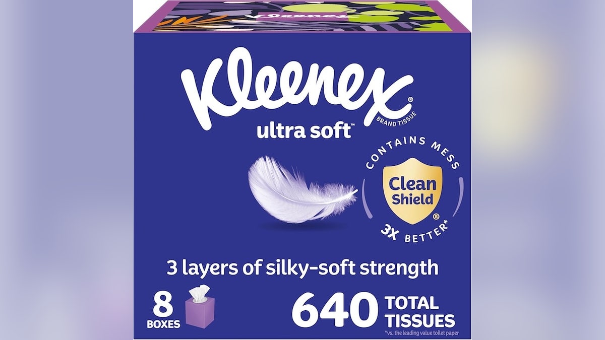 Soothe a runny nose using soft tissues.