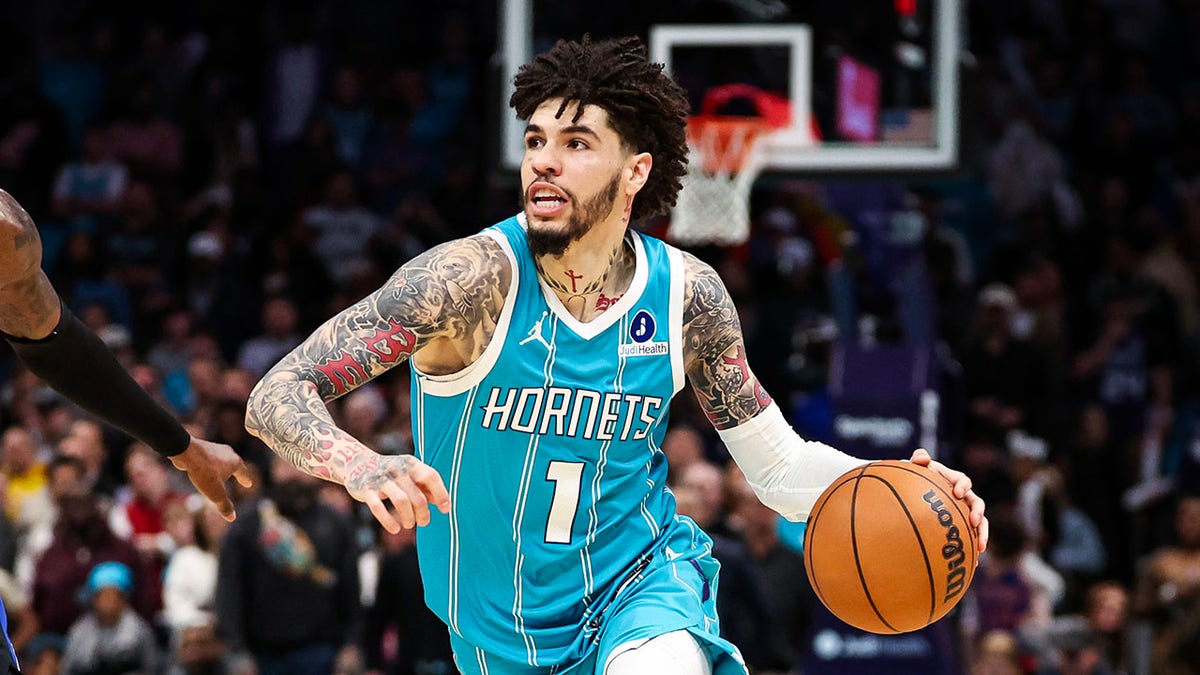 LaMelo Ball dribbles