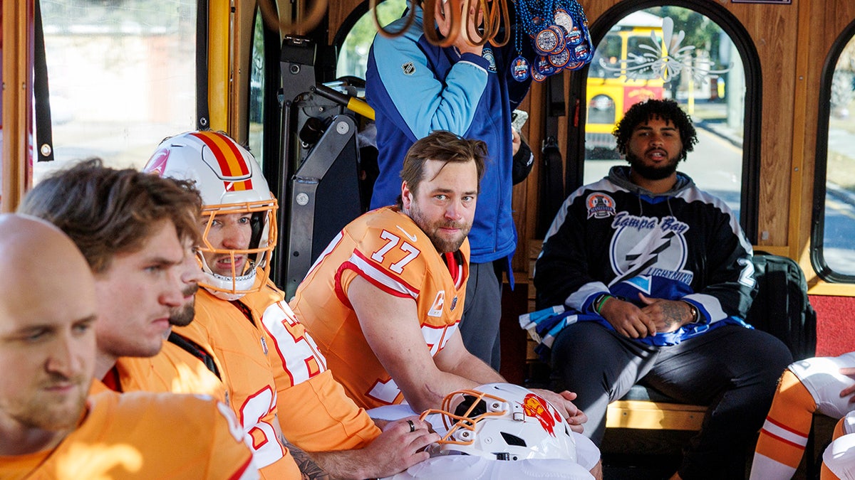 Chargers players in Buccaneers uniforms