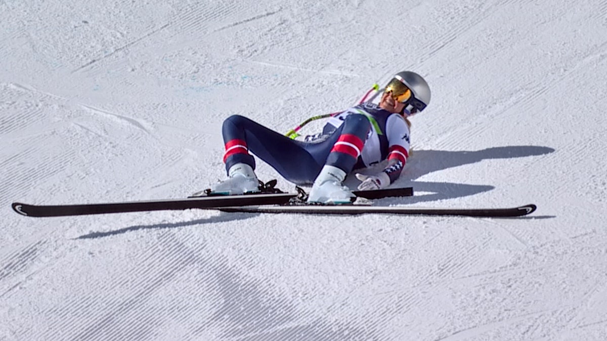 Lindsey Vonn after crashing